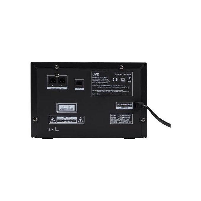 JVC UX-C25DAB Microsistema Hi-Fi CD DAB+ FM Bluetooth 14W 2 altoparlanti colore Nero
