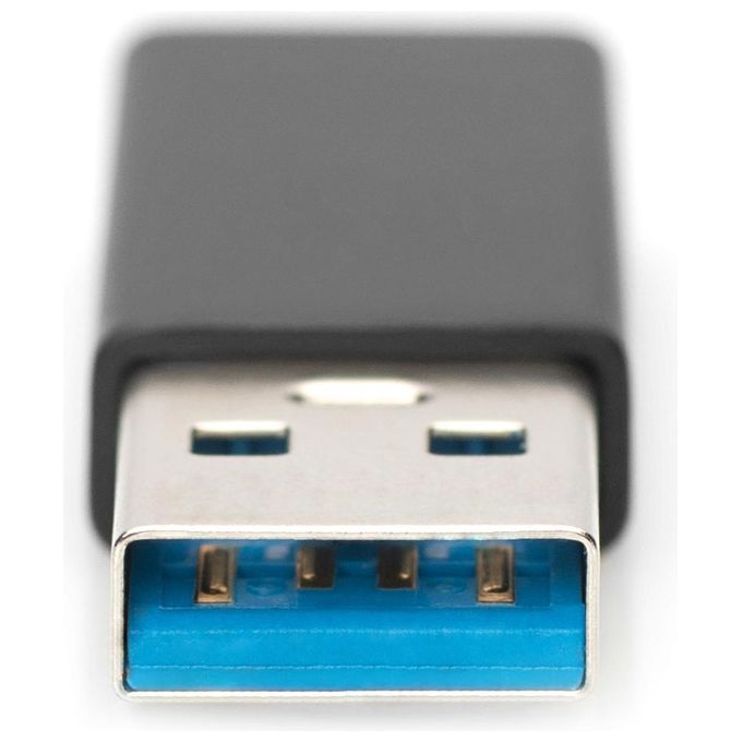 Digitus AK-300524-000-S Adattatore USB A Maschio a USB-C Femmina USB 3.0 5 Gbit-s 15W Alluminio colore Nero