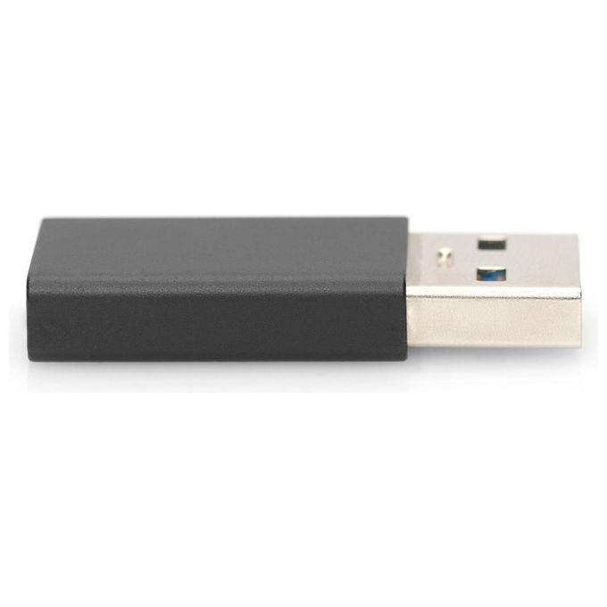 Digitus AK-300524-000-S Adattatore USB A Maschio a USB-C Femmina USB 3.0 5 Gbit-s 15W Alluminio colore Nero