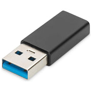 Digitus AK-300524-000-S Adattatore USB A Maschio a USB-C Femmina USB 3.0 5 Gbit-s 15W Alluminio colore Nero