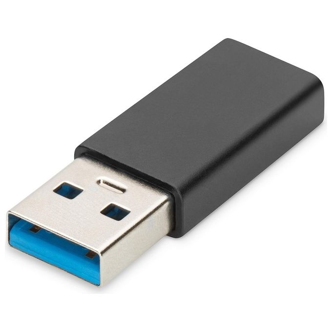Digitus AK-300524-000-S Adattatore USB A Maschio a USB-C Femmina USB 3.0 5 Gbit-s 15W Alluminio colore Nero
