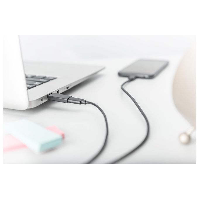 Digitus AK-300524-000-S Adattatore USB A Maschio a USB-C Femmina USB 3.0 5 Gbit-s 15W Alluminio colore Nero