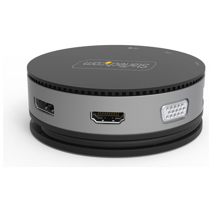 StarTech DKT31CHDVCM Mini Docking Station USB-C HDMI DisplayPort 4K 60Hz VGA 75W Power Delivery 3x USB 3.2 Gigabit Ethernet colore Nero
