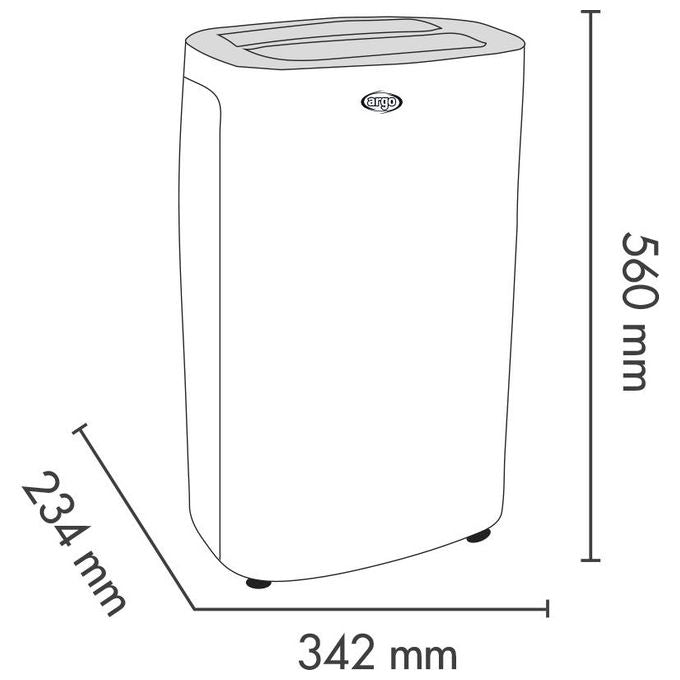 Argo DRY NATURE 17 Deumidificatore Portatile 17 l-24h serbatoio 3,8 L per ambienti fino a 20 m² Timer 47 dB colore Bianco