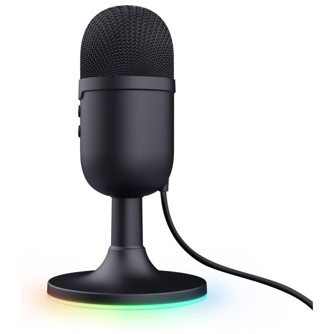 Trust 25372 GXT 234P Yunix Microfono da Tavolo USB Condensatore 48 kHz 16 bit con Uscita Cuffie e Muting Pulsante colore Nero