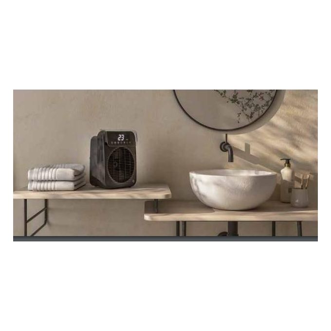 Olimpia Splendid 99241 CALDO TEKNO Riscaldatore ambiente elettrico con ventilatore 2000 W 2 livelli di potenza termostato regolabile timer 24 h IP21 colore Nero
