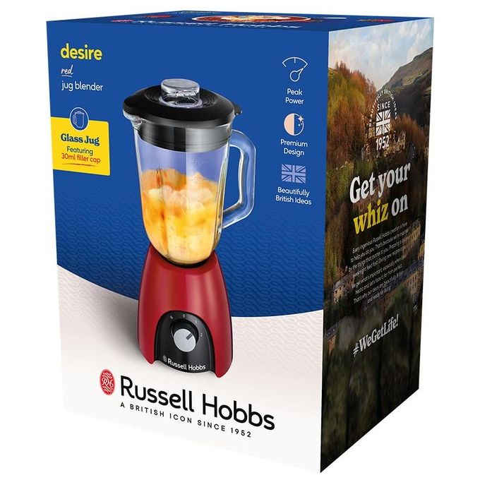 Russell Hobbs 27120-56 Desire Frullatore da tavolo 1.5 L 650 W 2 velocita' funzione pulse lame inox senza BPA colore Rosso