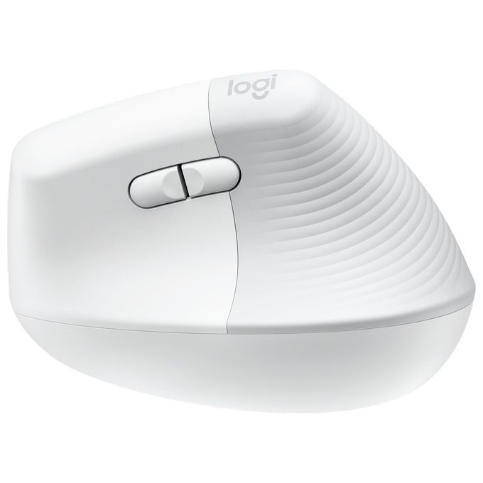 Logitech 910-006475 Lift Mouse Ergonomico Verticale Senza Fili Bluetooth Logi Bolt USB 4 Tasti 4000 DPI Clic Silenziosi colore Bianco