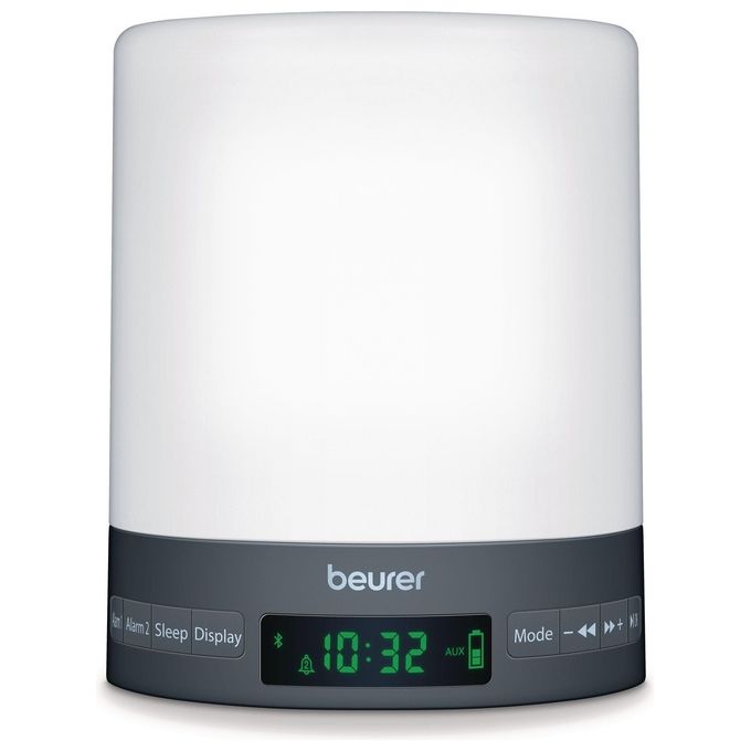 Beurer WL050 Sveglia Luminosa con Simulazione Alba e Tramonto Radio FM Bluetooth AUX LED Regolabile colore Bianco