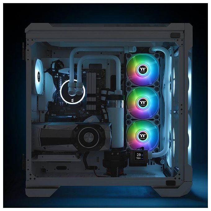 Thermaltake CL-F098-PL14SW-A Pure Duo 14 ARGB Ventola per PC Case 140 mm 1500 rpm 33.5 dB 4 pin PWM colore Bianco