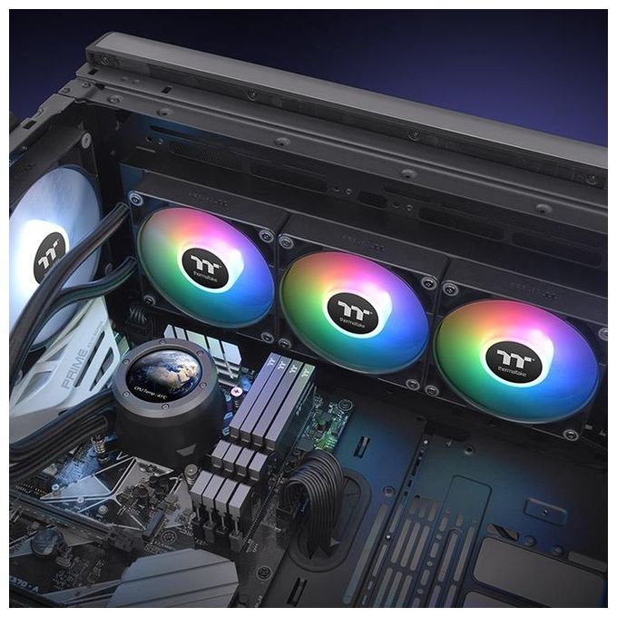 Thermaltake CL-W384-PL12SW-A TH360 V2 Ultra Dissipatore a Liquido AIO 360mm ARGB Sync LCD IPS 3 Ventole colore Nero