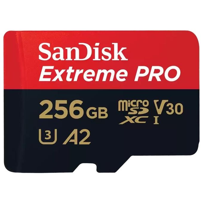 SanDisk SDSQXCD-256G-GN6MA Extreme PRO microSDXC 256 GB UHS-I U3 V30 A2 Classe 10 200 MB-s colore Nero
