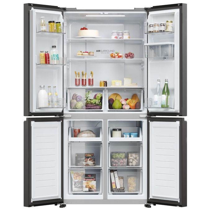 Haier HCR3818EWPT Cube 83 Frigorifero Americano Side by Side 463 L 181,5 cm Classe E 35 dB Total No Frost Dispenser Acqua colore Antracite