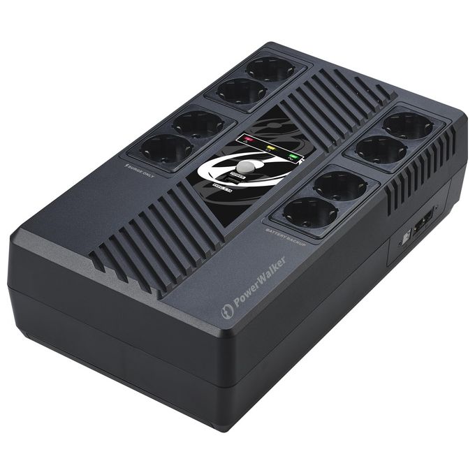 PowerWalker 10121160 VI 600 MS Gruppo di Continuita' UPS Line-Interactive 600VA 360W 8 Prese Schuko AVR USB