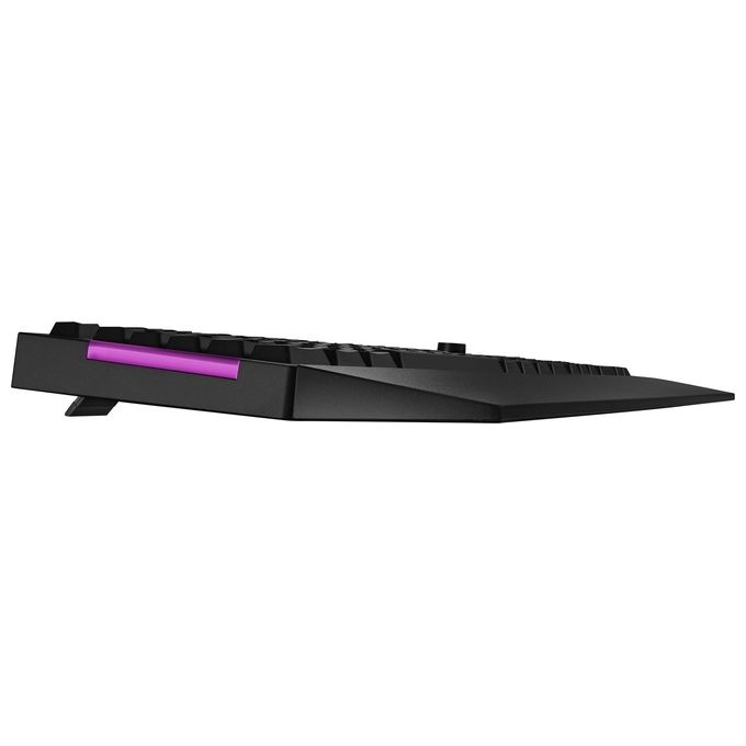 ASUS TUF Gaming K1 Tastiera Gaming USB, Membrana, RGB a 5 Zone, Rollover a 19 Tasti, Manopola Volume, Resistente ai Liquidi, Barra Luminosa Laterale, Macro Programmabili, Layout Italia, Nero