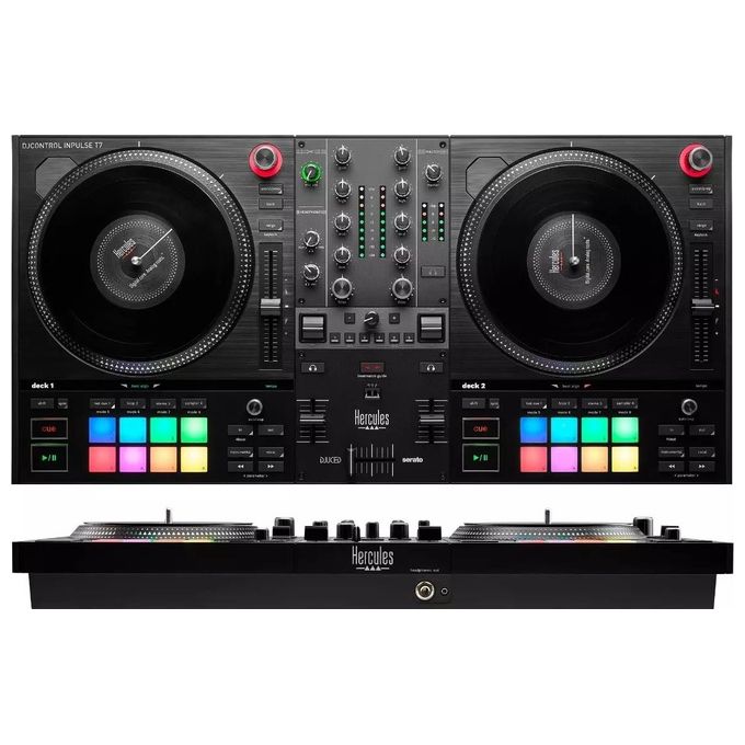 Hercules 4780928 DJControl Inpulse T7 Consolle DJ 2 piatti motorizzati Serato DJ Lite e DJUCED colore Nero