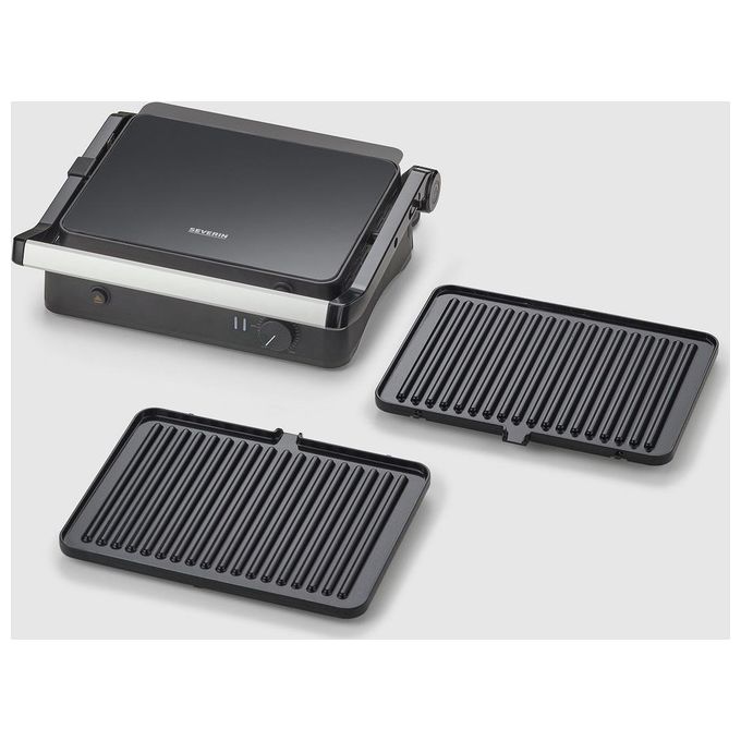 Severin KG 2398 SEVINI Lite Bistecchiera elettrica 1800 W piastre ceramica rimovibili termostato regolabile colore Nero