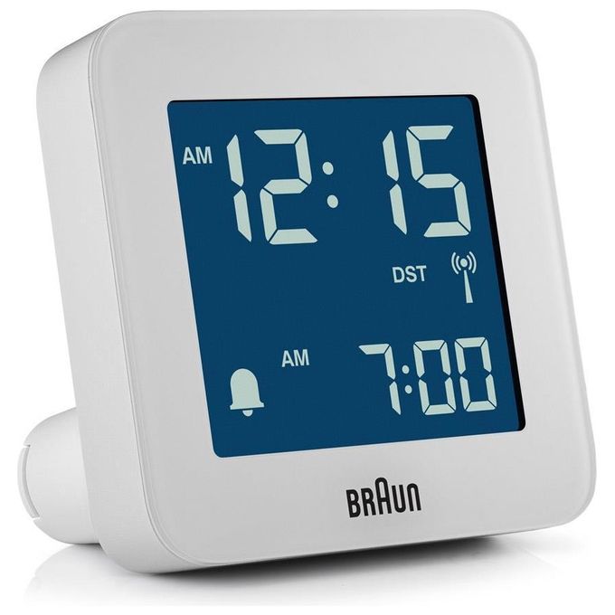 Braun BC09-DCF Sveglia Digitale Radiocontrollata DCF Display LCD Funzione Snooze Allarme Crescendo colore Bianco