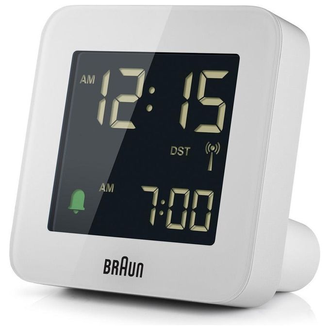 Braun BC09-DCF Sveglia Digitale Radiocontrollata DCF Display LCD Funzione Snooze Allarme Crescendo colore Bianco