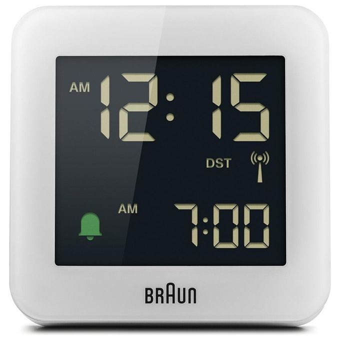 Braun BC09-DCF Sveglia Digitale Radiocontrollata DCF Display LCD Funzione Snooze Allarme Crescendo colore Bianco