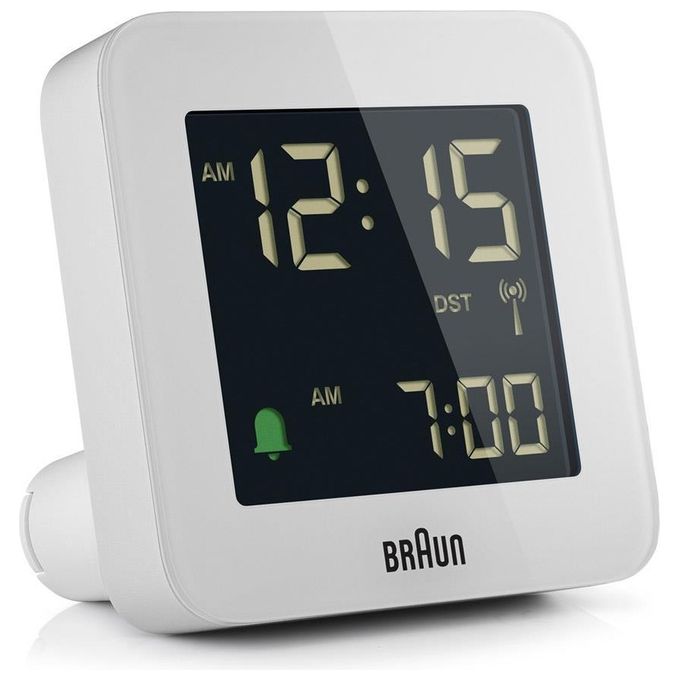 Braun BC09-DCF Sveglia Digitale Radiocontrollata DCF Display LCD Funzione Snooze Allarme Crescendo colore Bianco