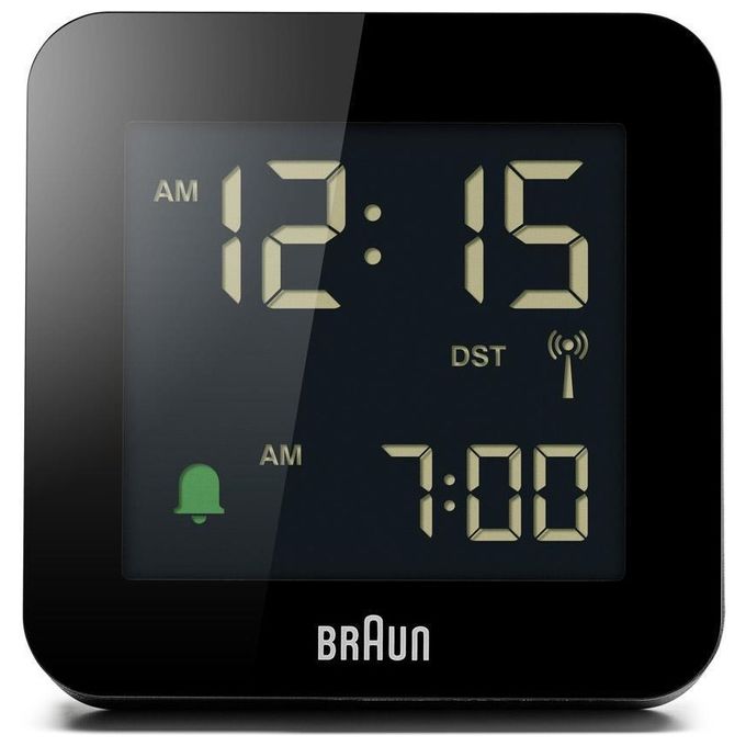 Braun BC09-DCF Sveglia Radiocontrollata Digitale LCD Segnale Radio DCF77 Funzione Snooze colore Nero
