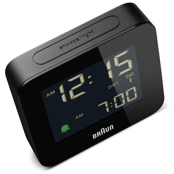 Braun BC09-DCF Sveglia Radiocontrollata Digitale LCD Segnale Radio DCF77 Funzione Snooze colore Nero