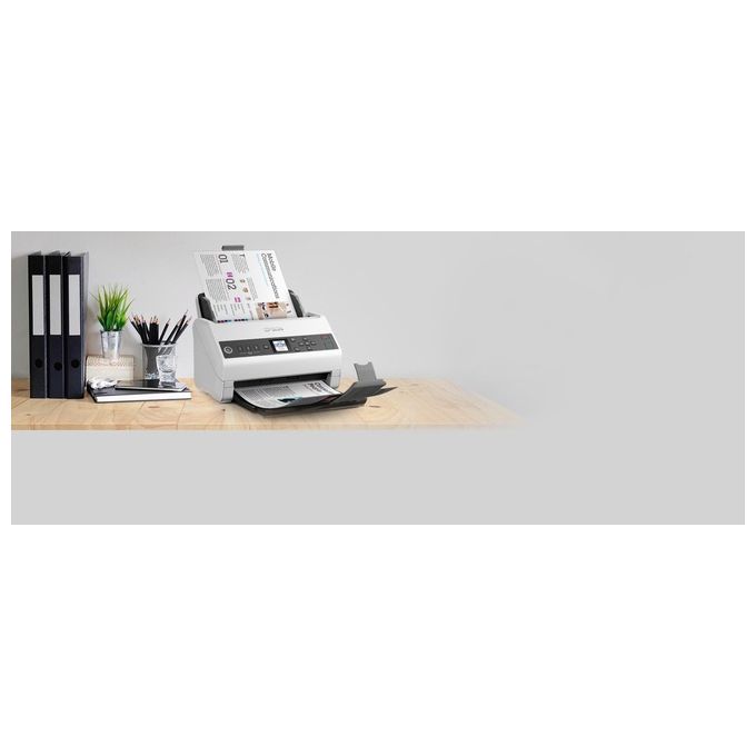 Epson B11B259401 WorkForce DS-730N Scanner Sheet-Feeder A4 100 Fogli 40 ppm Ethernet LCD a Colori colore Nero