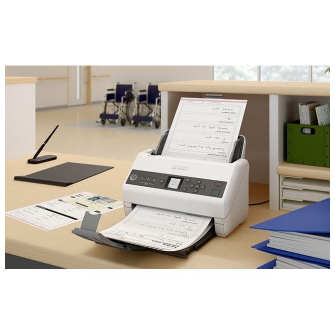 Epson B11B259401 WorkForce DS-730N Scanner Sheet-Feeder A4 100 Fogli 40 ppm Ethernet LCD a Colori colore Nero