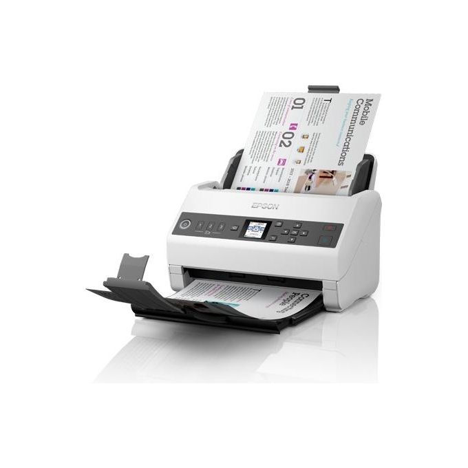 Epson B11B259401 WorkForce DS-730N Scanner Sheet-Feeder A4 100 Fogli 40 ppm Ethernet LCD a Colori colore Nero