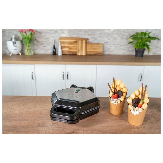 Unold Bobby Macchina per Waffle a Bolle 700W Nero-Argento