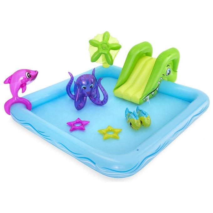 Bestway 53052 Acquario Fantastico Centro Giochi Gonfiabile 239x206x86 cm Scivolo Spruzzatore 308 L colore Multicolore