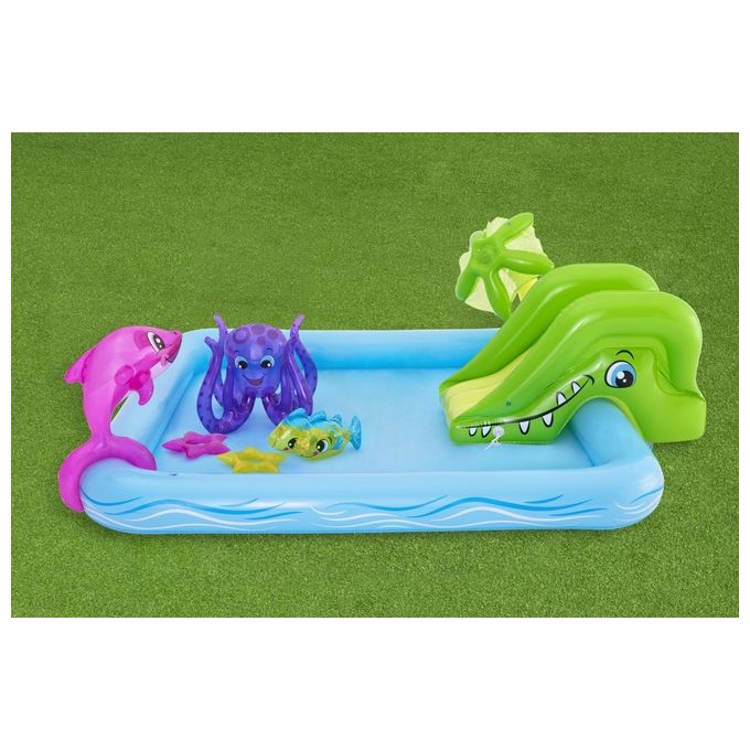 Bestway 53052 Acquario Fantastico Centro Giochi Gonfiabile 239x206x86 cm Scivolo Spruzzatore 308 L colore Multicolore