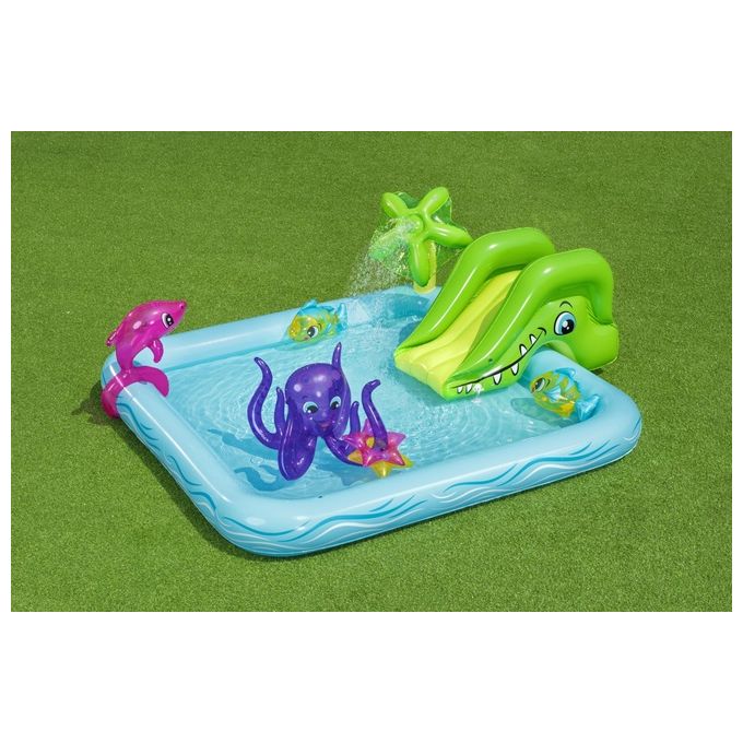 Bestway 53052 Acquario Fantastico Centro Giochi Gonfiabile 239x206x86 cm Scivolo Spruzzatore 308 L colore Multicolore