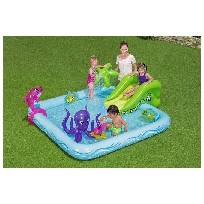 Bestway 53052 Acquario Fantastico Centro Giochi Gonfiabile 239x206x86 cm Scivolo Spruzzatore 308 L colore Multicolore