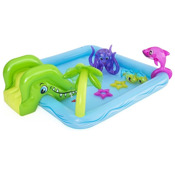 Bestway 53052 Acquario Fantastico Centro Giochi Gonfiabile 239x206x86 cm Scivolo Spruzzatore 308 L colore Multicolore