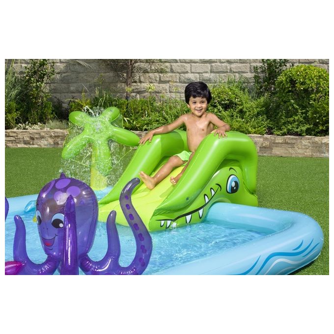 Bestway 53052 Acquario Fantastico Centro Giochi Gonfiabile 239x206x86 cm Scivolo Spruzzatore 308 L colore Multicolore