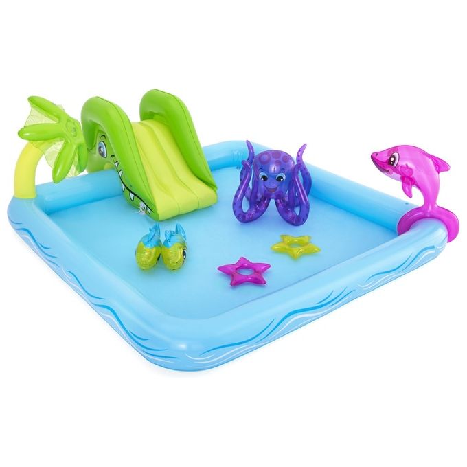 Bestway 53052 Acquario Fantastico Centro Giochi Gonfiabile 239x206x86 cm Scivolo Spruzzatore 308 L colore Multicolore