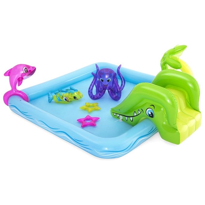 Bestway 53052 Acquario Fantastico Centro Giochi Gonfiabile 239x206x86 cm Scivolo Spruzzatore 308 L colore Multicolore