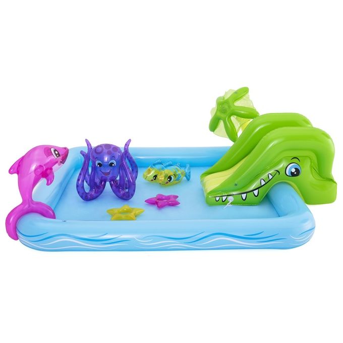 Bestway 53052 Acquario Fantastico Centro Giochi Gonfiabile 239x206x86 cm Scivolo Spruzzatore 308 L colore Multicolore