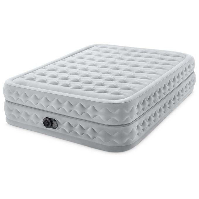 Intex 64490ND Dura-Beam Supreme Air-Flow Materasso Gonfiabile Matrimoniale Fiber-Tech Pompa Elettrica Integrata 152x203x51 cm 272 Kg colore Bianco