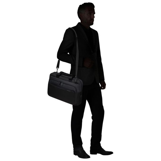 Samsonite 135075-1041 Mysight Borsa Porta PC 15.6'' 12.5 L in Poliestere Riciclato con USB Smart Sleeve colore Nero