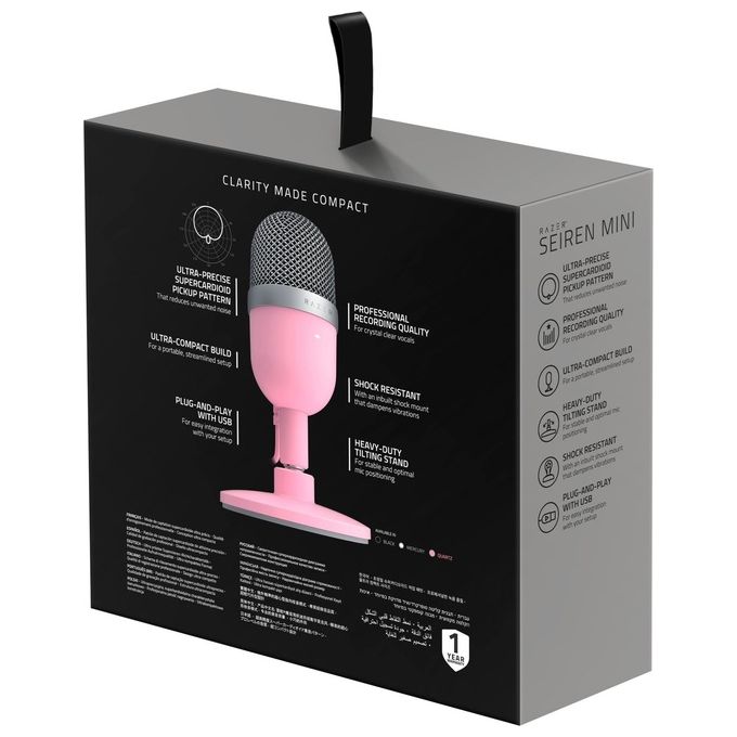 Razer RZ19-03450200-R3M1 Razer Seirēn Microfono da Tavolo USB Condensatore 14 mm Supercardioide colore Rosa