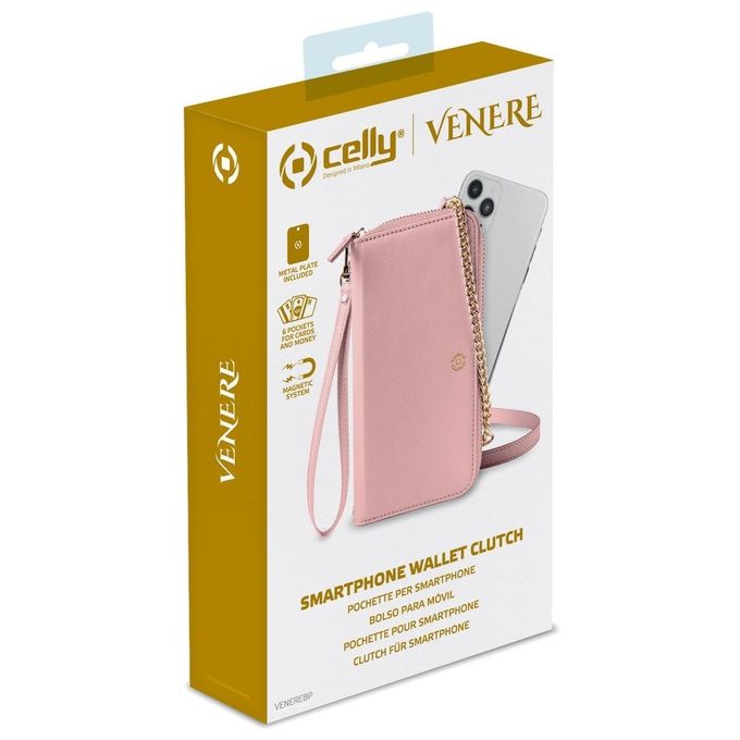 Celly Venere Pochette per Smartphone fino a 6.5'' Rosa