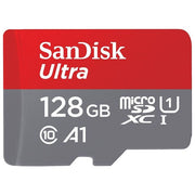 SanDisk SDSQUNR-128G-GN3MA Ultra microSD Scheda di Memoria MicroSDXC 128 GB Classe 10 UHS-I A1 V10 100 MB-s colore Grigio Rosso