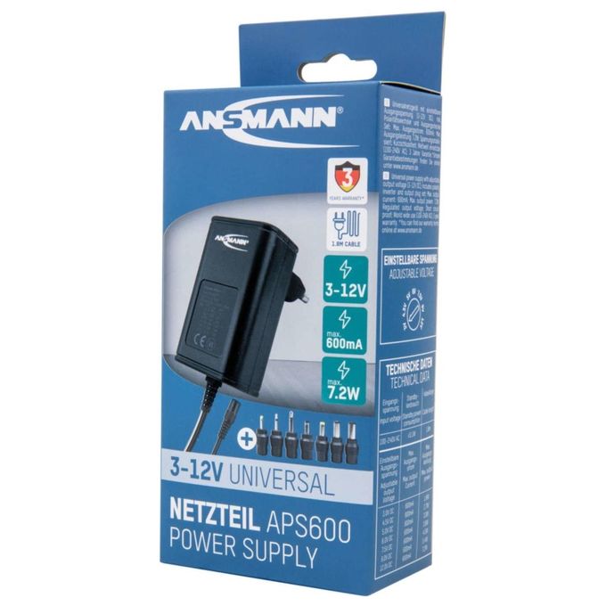 Ansmann APS 600 Alimentatore a Spina 7.2W