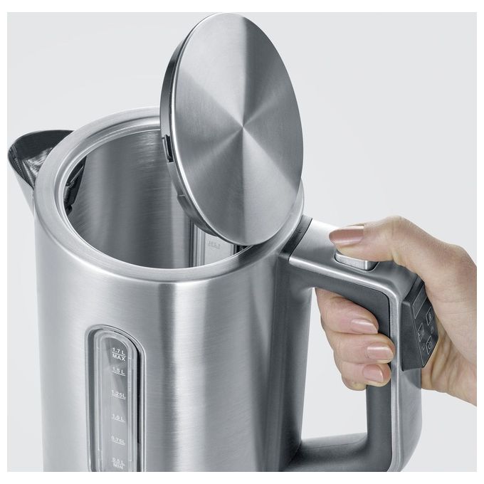 Severin 3418 WK 3418 Bollitore elettrico 1,7 L 3000 W Termostato regolabile Acciaio inossidabile spazzolato-Nero