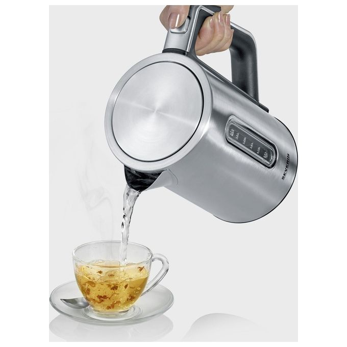 Severin 3418 WK 3418 Bollitore elettrico 1,7 L 3000 W Termostato regolabile Acciaio inossidabile spazzolato-Nero