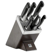 ZWILLING 35145-000-0 Serie VIER STERNE Set di Coltelli con Ceppo 7 Pezzi Tecnologia KIS FRIODUR Acciaio Inox colore Simil-Frassino