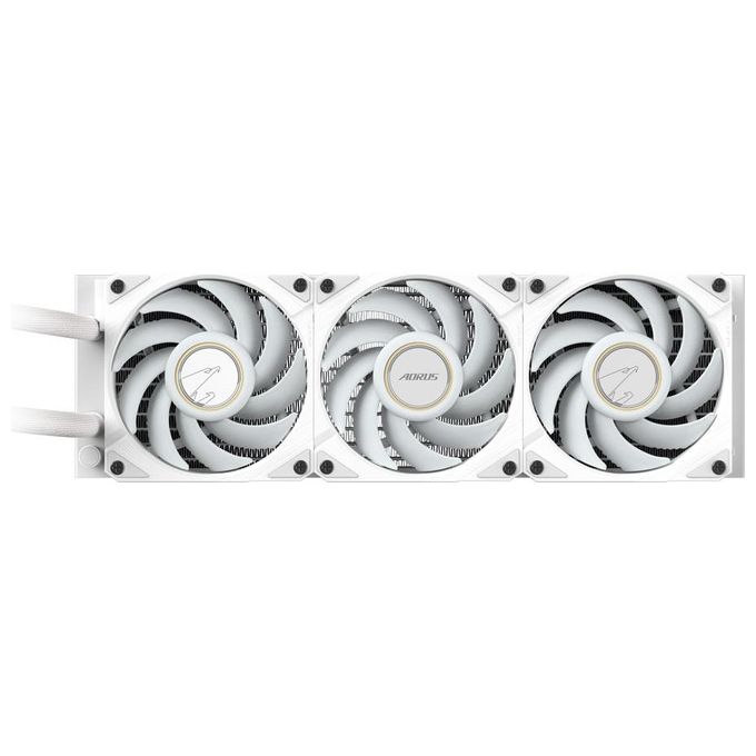 GIGABYTE GP-AORUS WATERFORCE X II 360I AORUS WATERFORCE X II 360 ICE Raffreddamento a liquido per CPU AIO con 3 ventole ARGB da 120 mm schermo LCD a colori e compatibilita' Intel LGA 1851 AMD AM5 colore Bianco